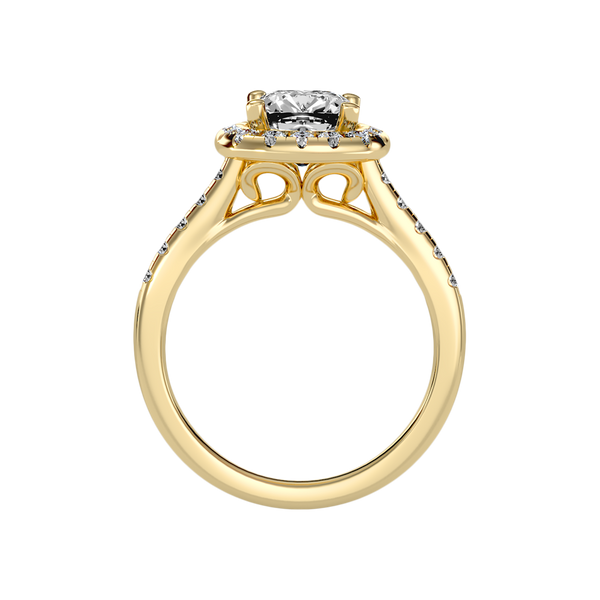 Cultivated Halo Solitaire Ring