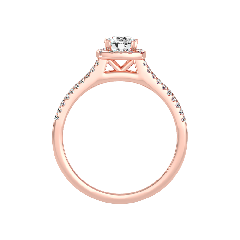 Incandescent Halo Solitaire Ring