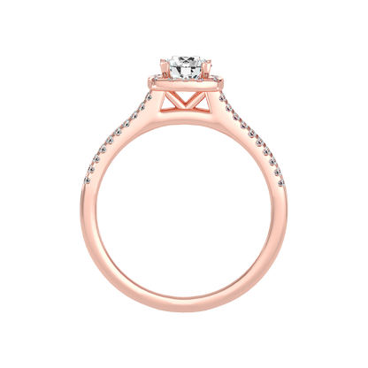 Incandescent Halo Solitaire Ring