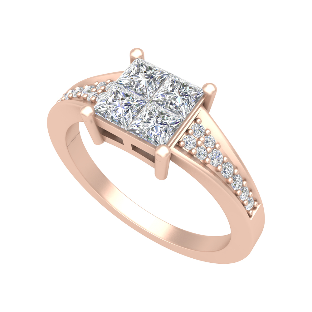 Fue Princess Solitaire Ring-Color_Rose-Gold