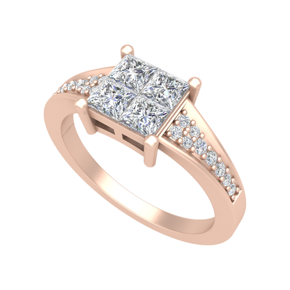 Fue Princess Solitaire Ring-Color_Rose-Gold