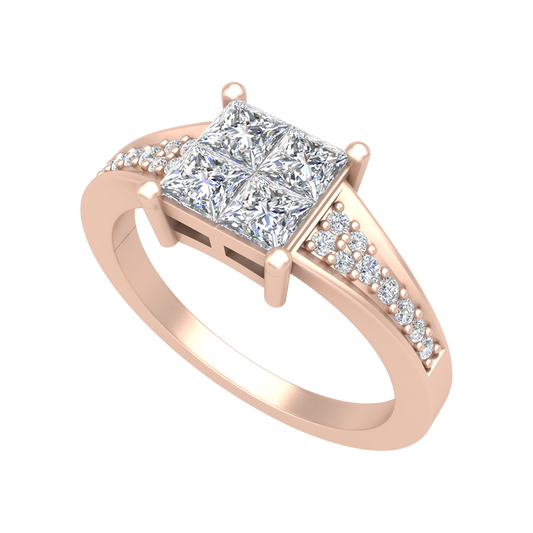 Fue Princess Solitaire Ring-Color_Rose-Gold