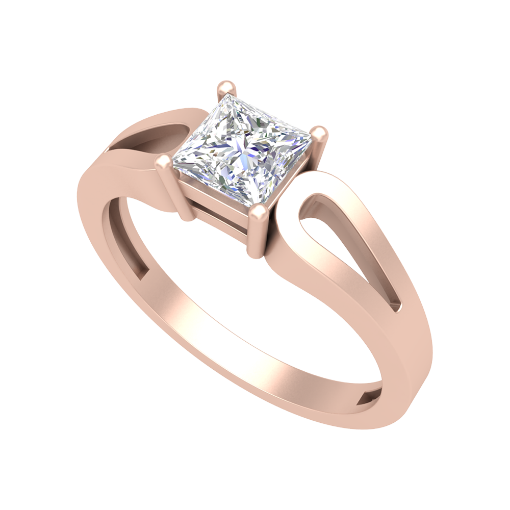 Classy Loop Solitaire Ring-Color_Rose-Gold