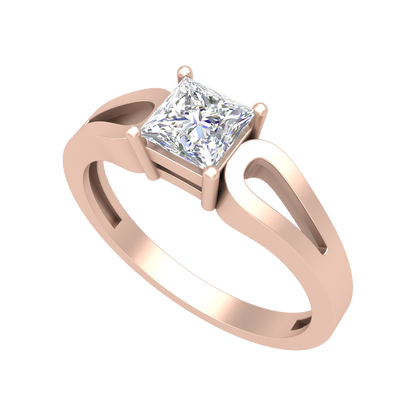 Classy Loop Solitaire Ring-Color_Rose-Gold