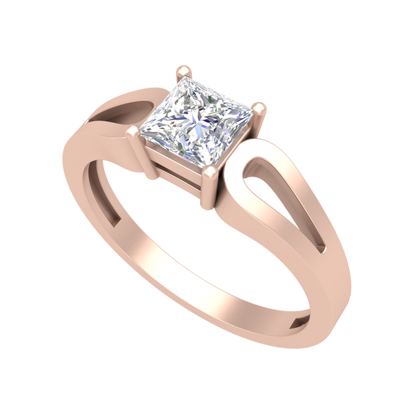 Classy Loop Solitaire Ring-Color_Rose-Gold