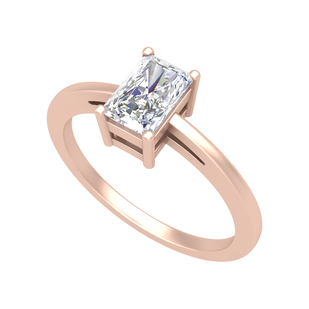 Sqaumous Loop Solitaire Ring-Color_Rose-Gold