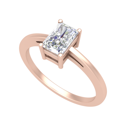 Sqaumous Loop Solitaire Ring-Color_Rose-Gold