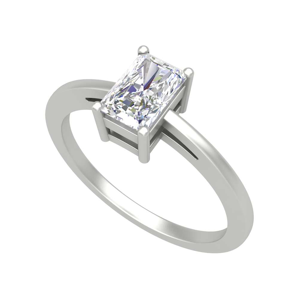 Sqaumous Loop Solitaire Ring-Color_White-Gold