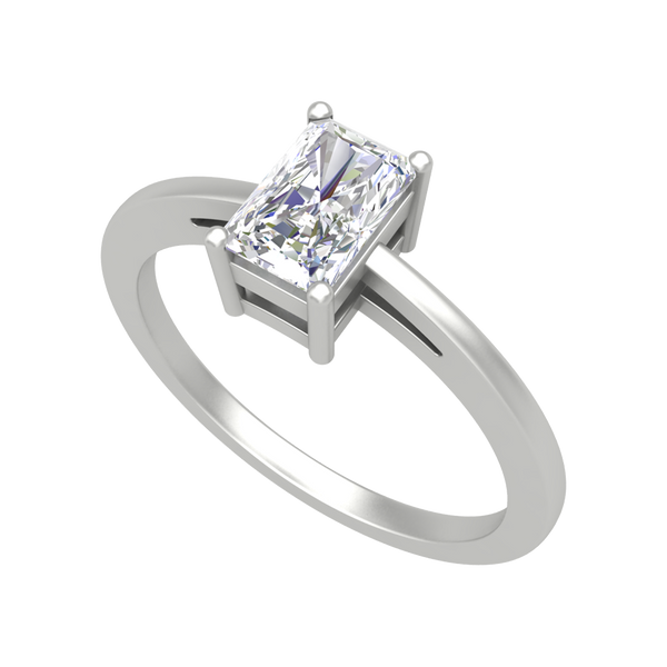 Sqaumous Loop Solitaire Ring-Color_White-Gold