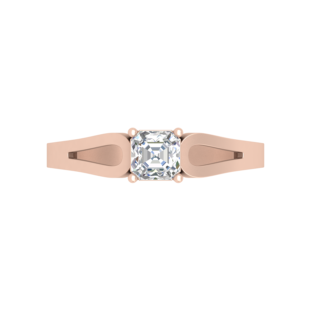 Square In A Loop Solitaire Ring