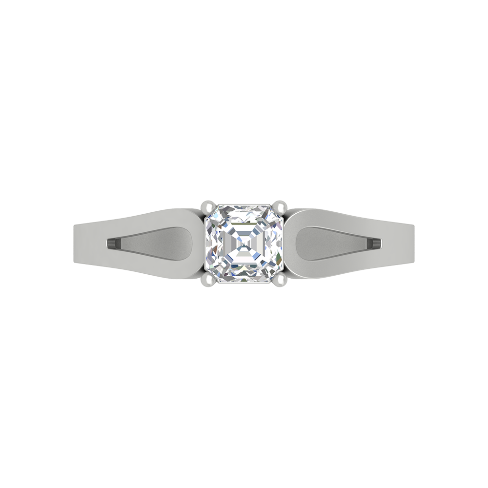 Square In A Loop Solitaire Ring