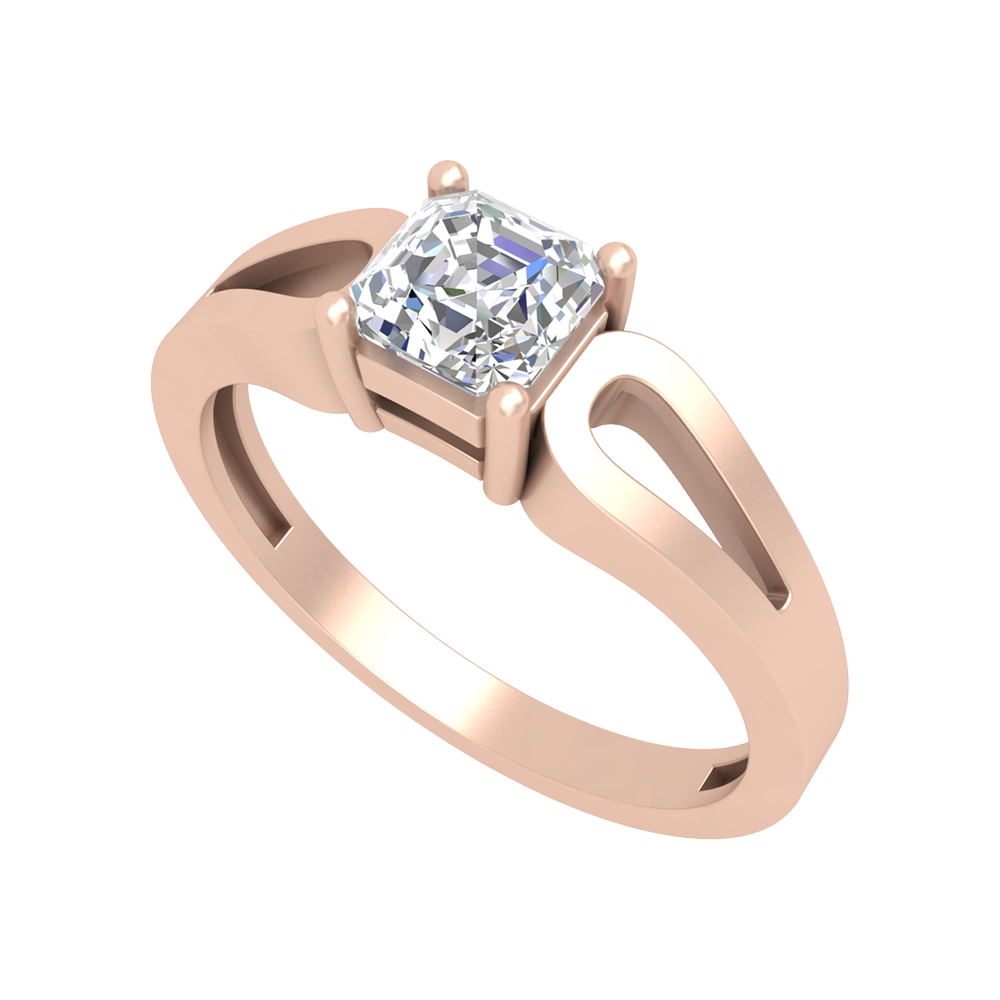 Square In A Loop Solitaire Ring-Color_Rose-Gold