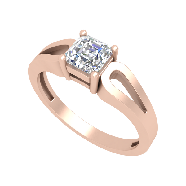 Square In A Loop Solitaire Ring-Color_Rose-Gold