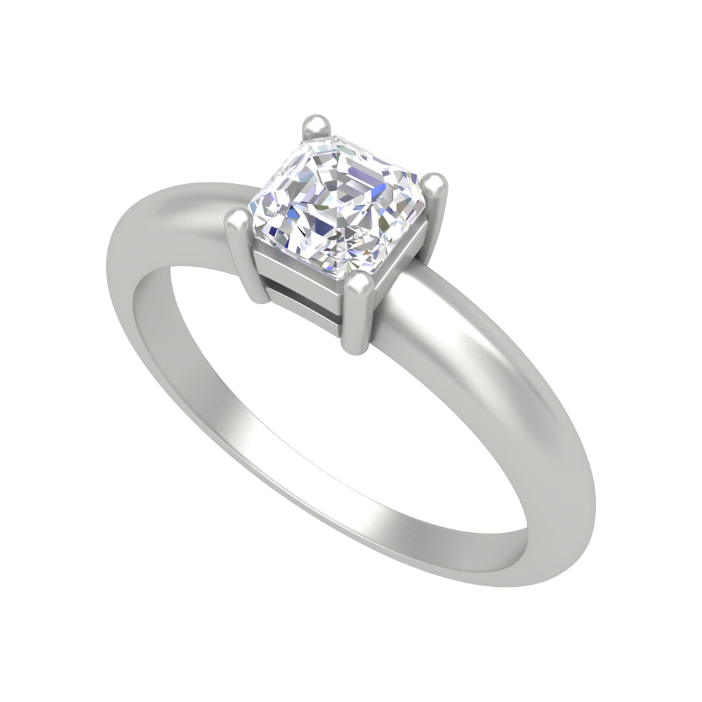 Queen Ring Solitaire Ring-Color_White-Gold