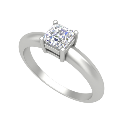 Queen Ring Solitaire Ring-Color_White-Gold