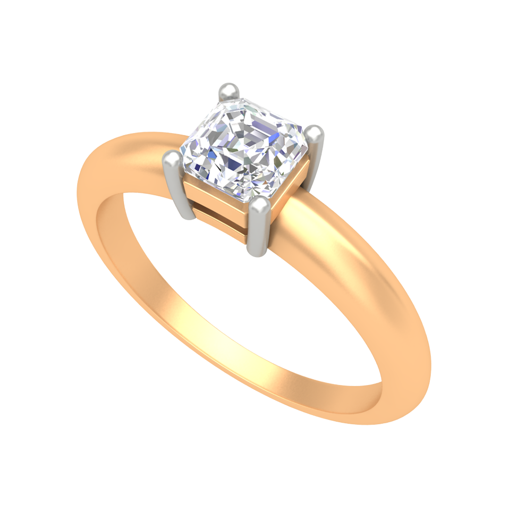 Queen Ring Solitaire Ring-Color_Yellow-Gold