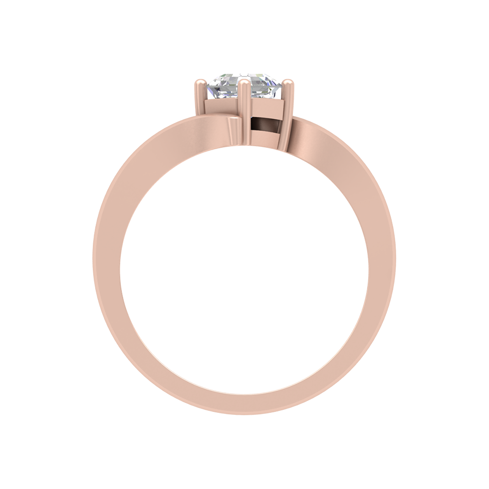 Curvy Edge Solitaire Ring