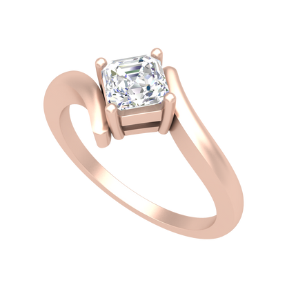 Curvy Edge Solitaire Ring-Color_Rose-Gold