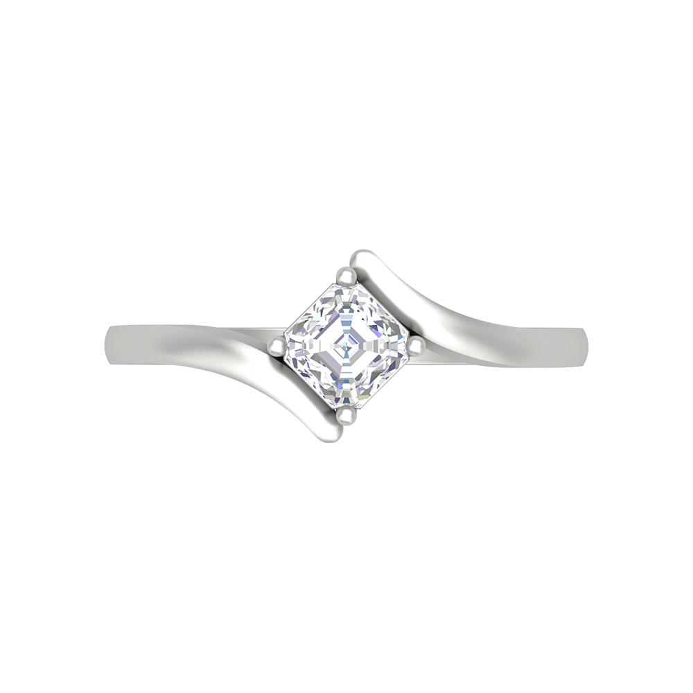 Curvy Edge Solitaire Ring