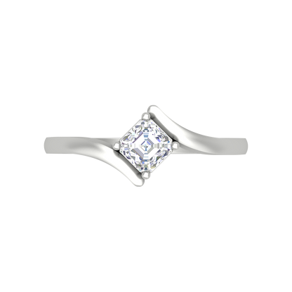 Curvy Edge Solitaire Ring