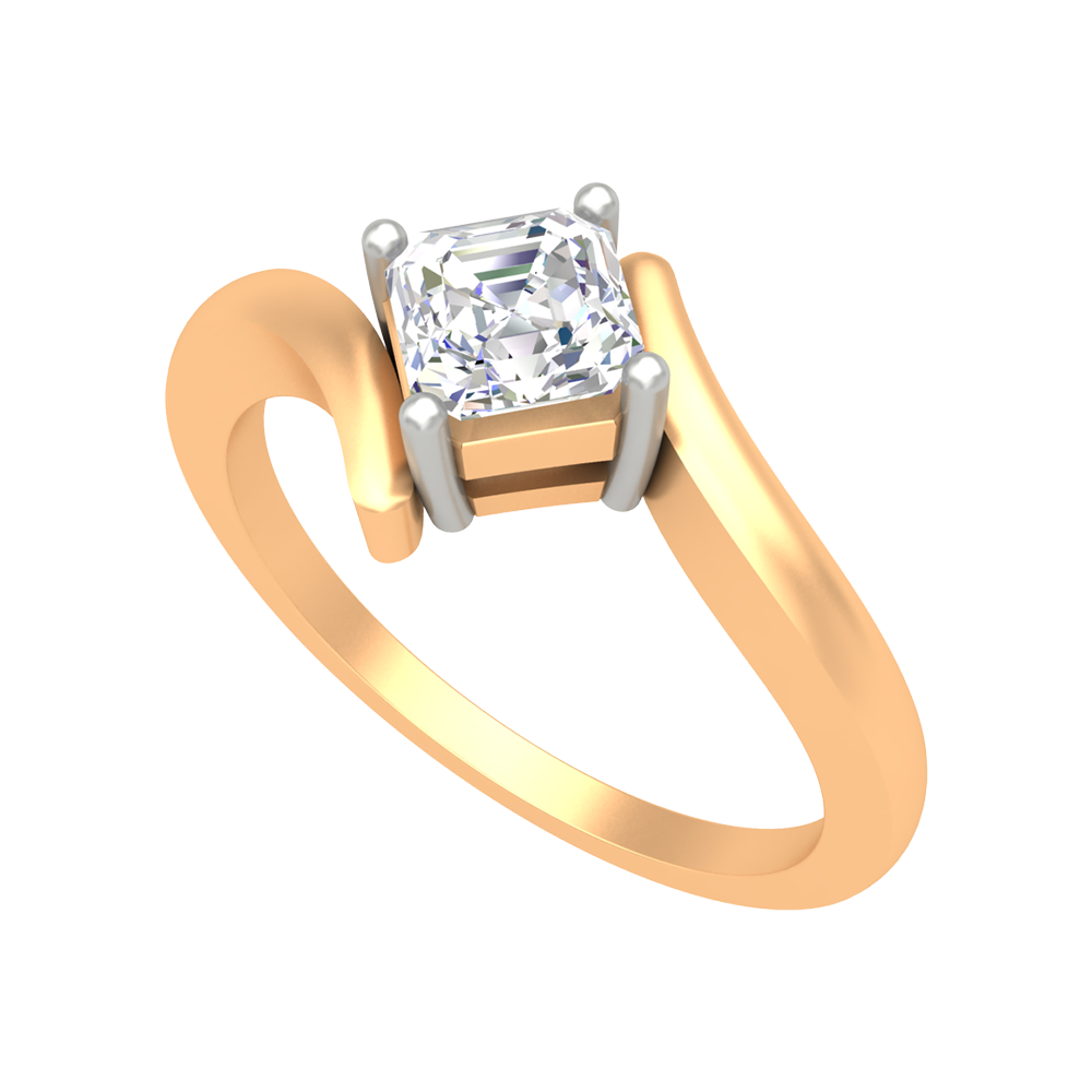 Curvy Edge Solitaire Ring-Color_Yellow-Gold