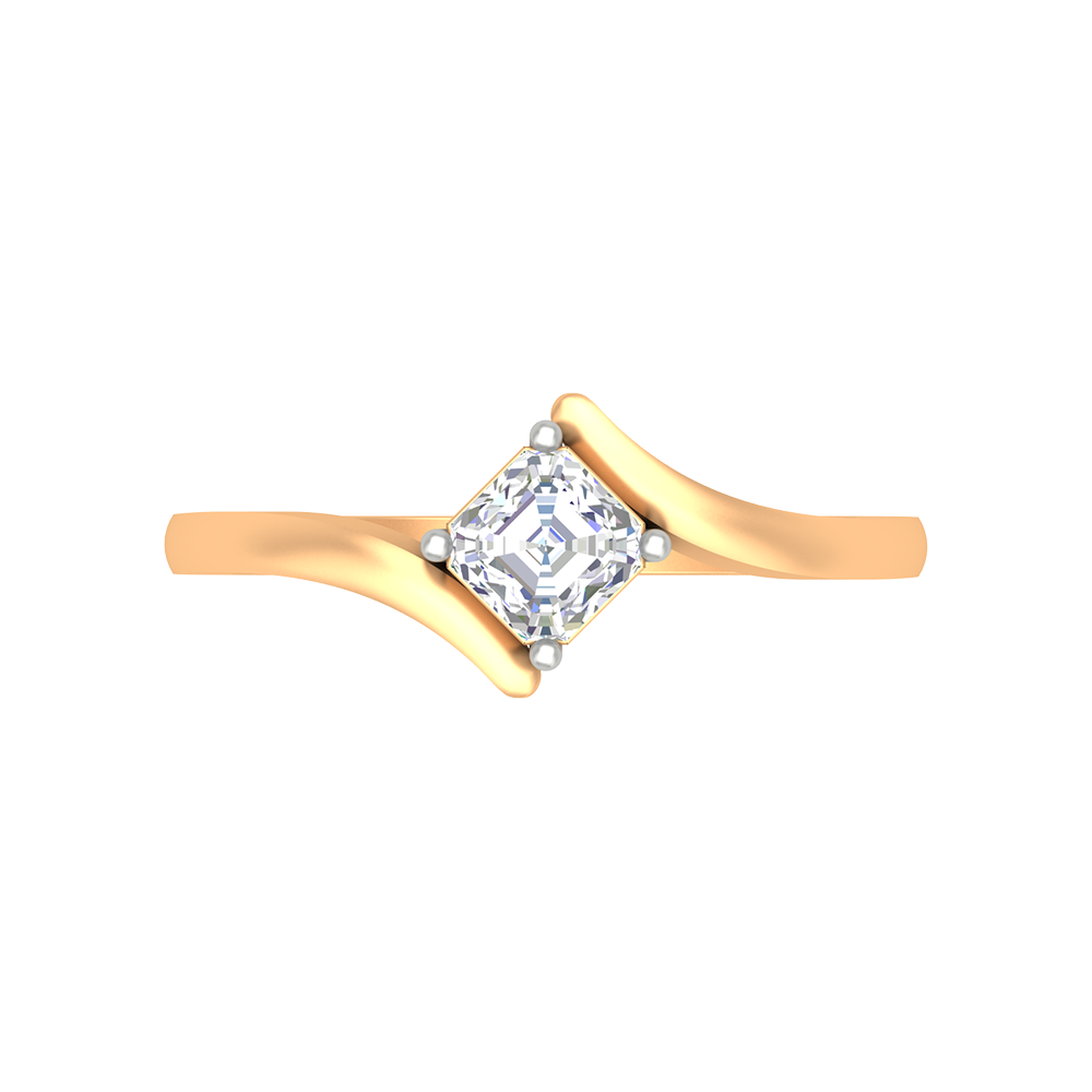 Curvy Edge Solitaire Ring