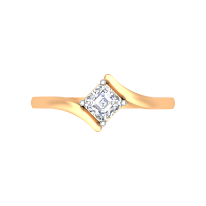 Curvy Edge Solitaire Ring