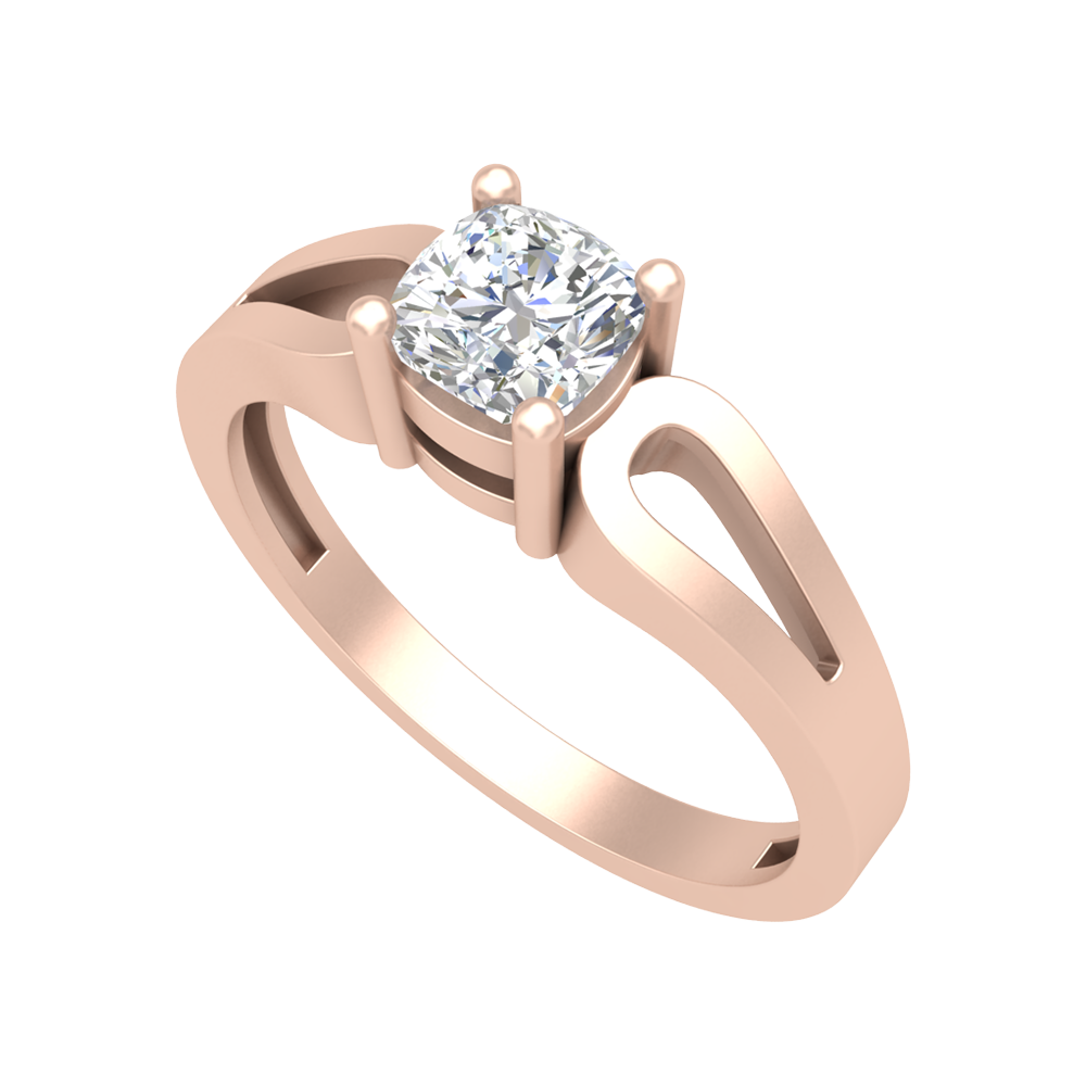 Whimsical Loop Solitaire Ring-Color_Rose-Gold