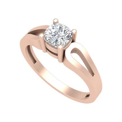 Whimsical Loop Solitaire Ring-Color_Rose-Gold