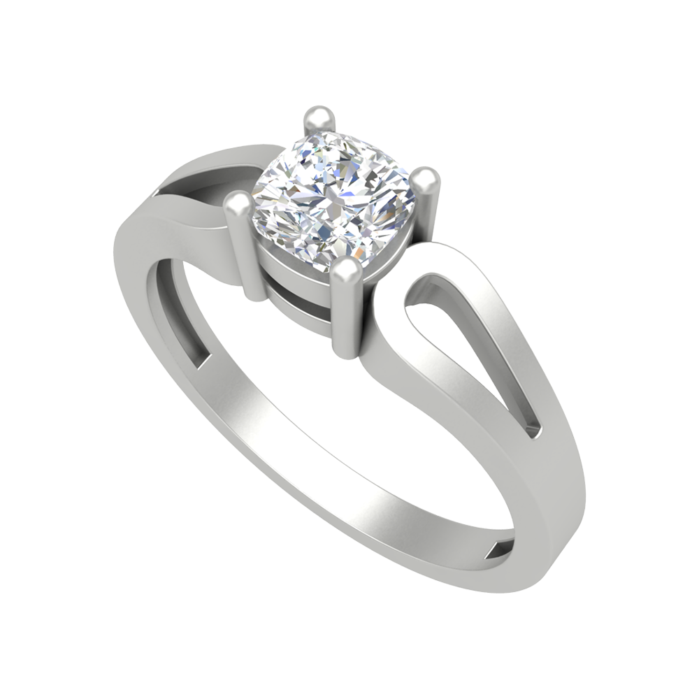 Whimsical Loop Solitaire Ring-Color_White-Gold