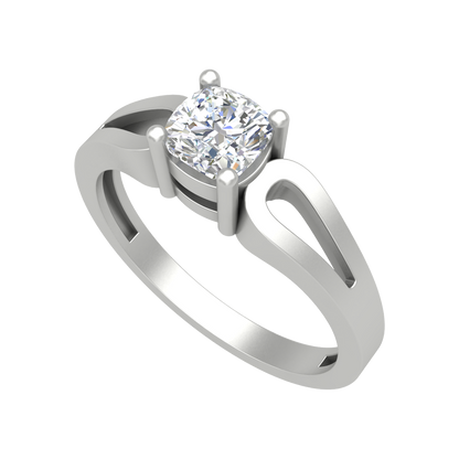 Whimsical Loop Solitaire Ring-Color_White-Gold