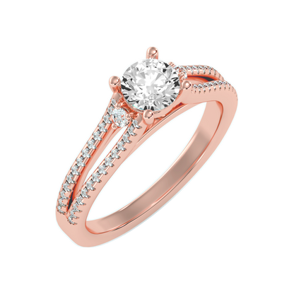 Half Moon Solitaire Ring 