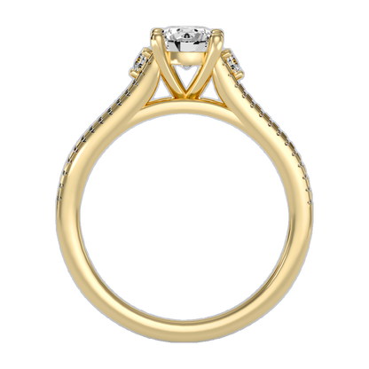 Half Moon Solitaire Ring -Color_Yellow-Gold