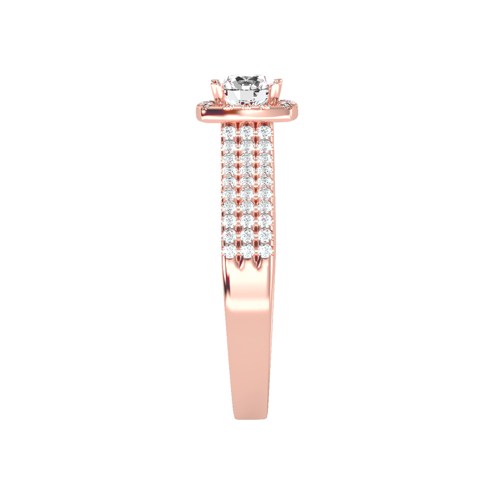 Incandescent Halo Solitaire Ring