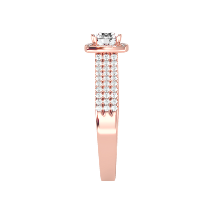 Incandescent Halo Solitaire Ring