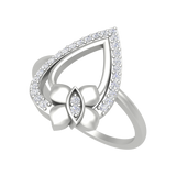 Butterfly - Droplet Shaped Diamond Ring-Color_White-Gold