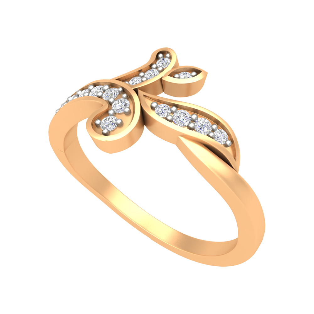 Petals & ferns Diamond Ring-Color_Yellow-Gold