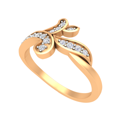 Petals & ferns Diamond Ring-Color_Yellow-Gold