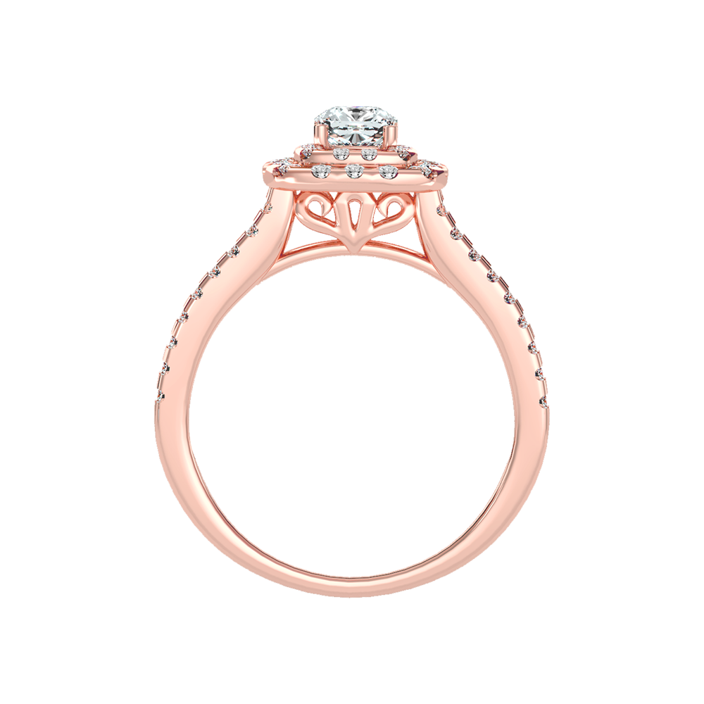 Misty Halo Solitaire Ring