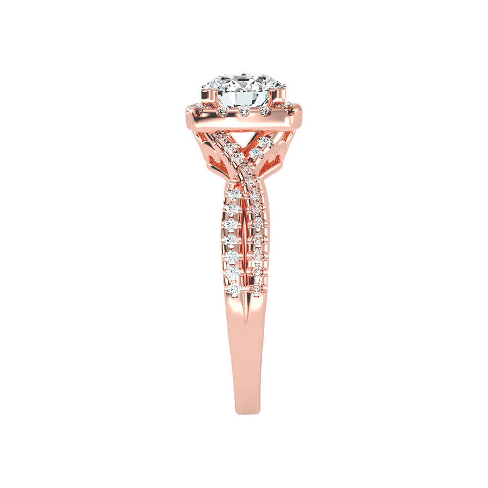 Serene Halo Solitaire Ring