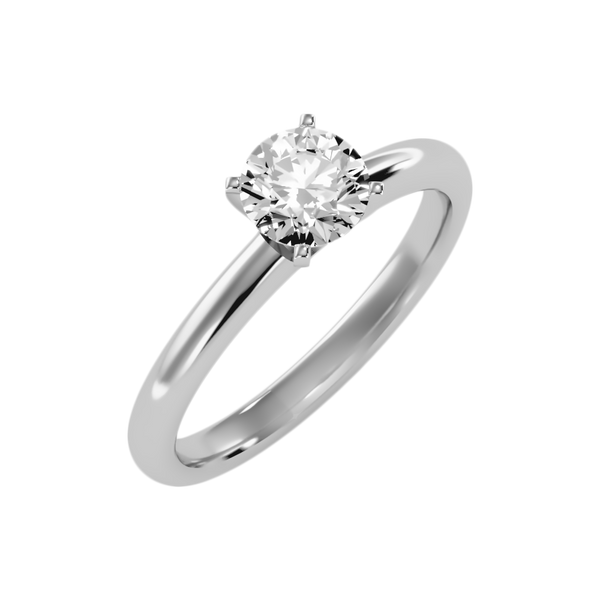 Coquillage Classic Solitaire Ring-Color_White-Gold