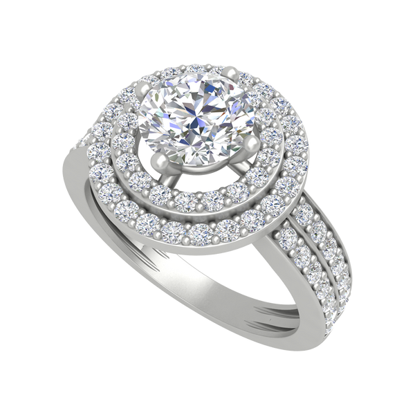Classy Halo Solitaire Ring