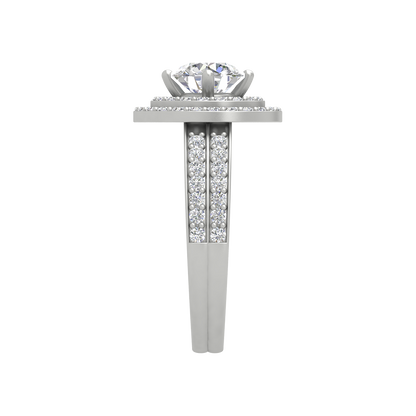 Classy Halo Solitaire Ring