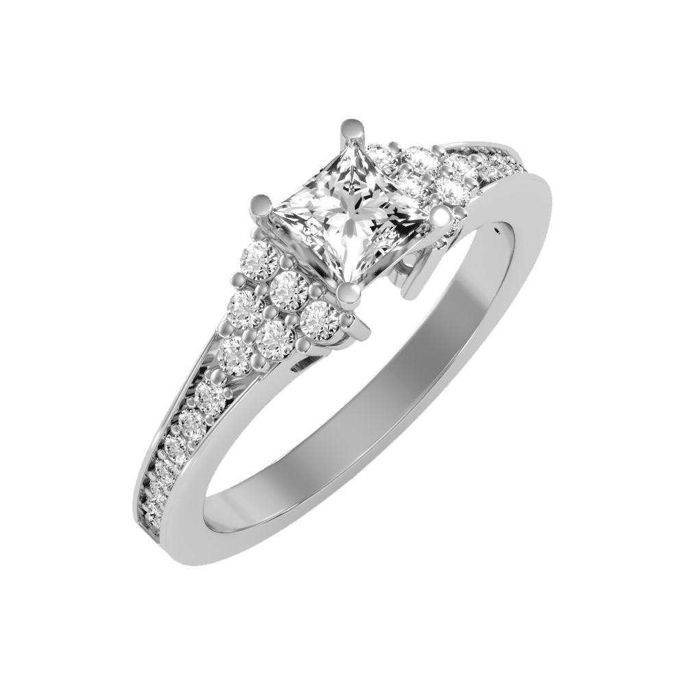 Precious Solitaire Ring-Color_White-Gold