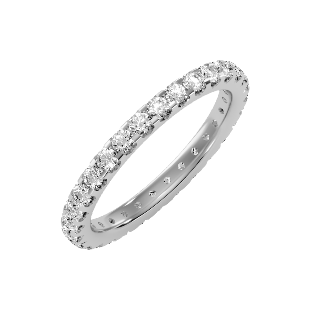 Exquisite Eternity Band-Color_White-Gold