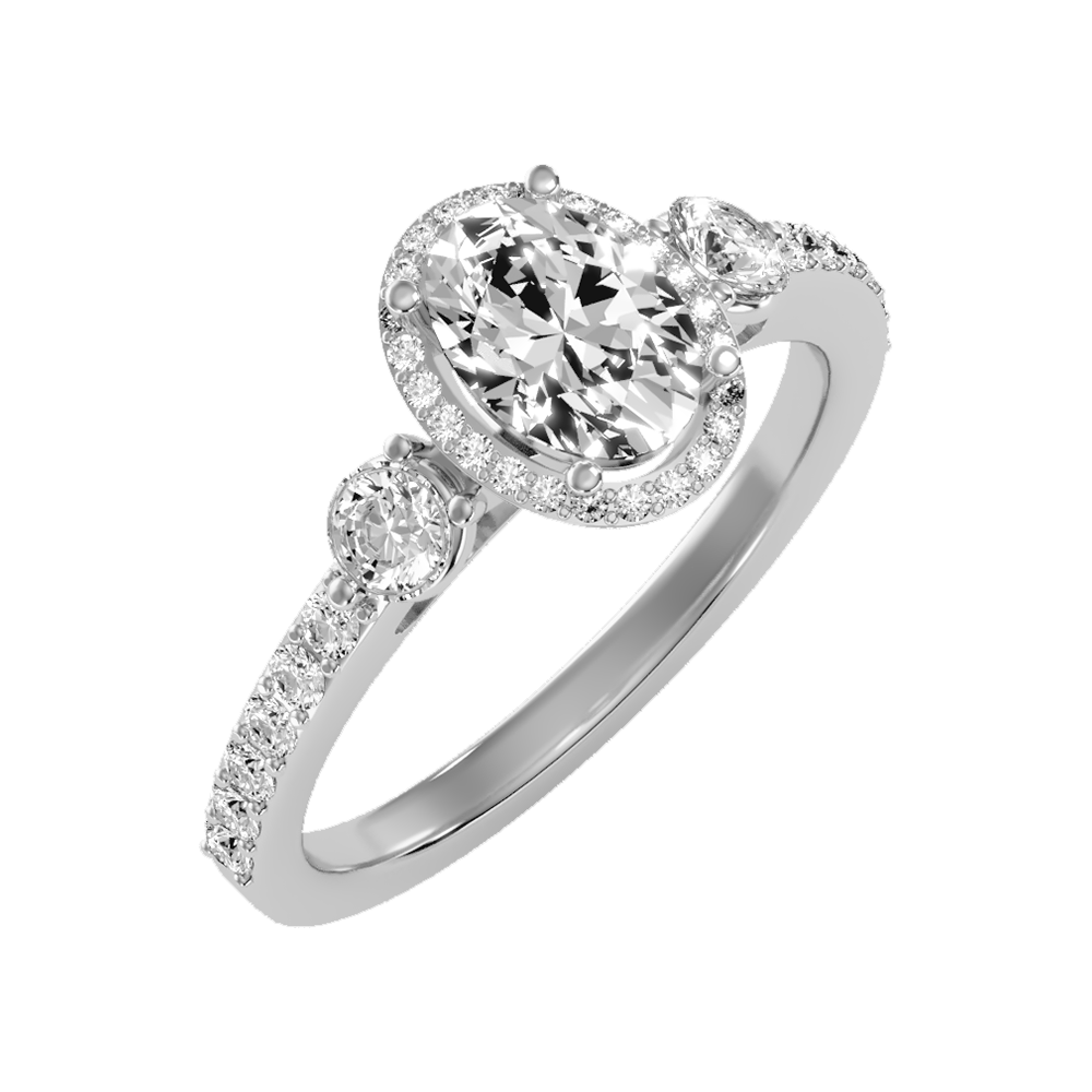 Diamoon Halo Ring-Color_White-Gold