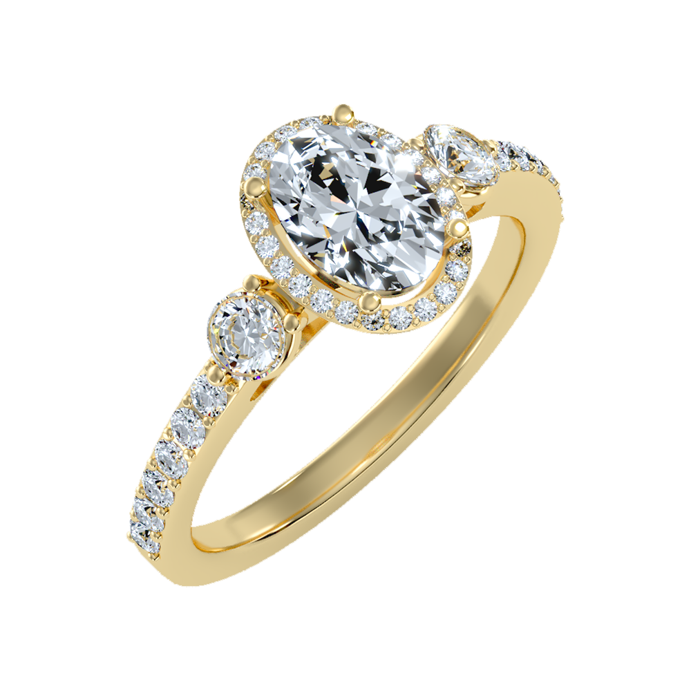 Diamoon Halo Ring-Color_Yellow-Gold