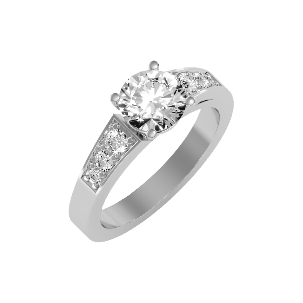 Ultimate Star Solitaire Ring-Color_White-Gold