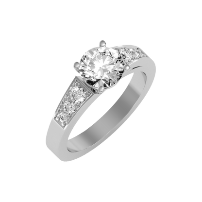 Ultimate Star Solitaire Ring-Color_White-Gold