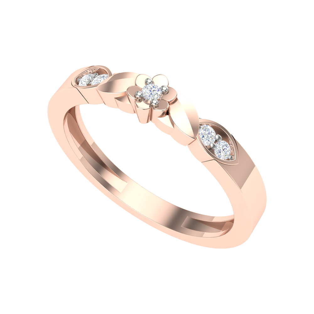 Glittery Loop Diamond Ring-Color_Rose-Gold